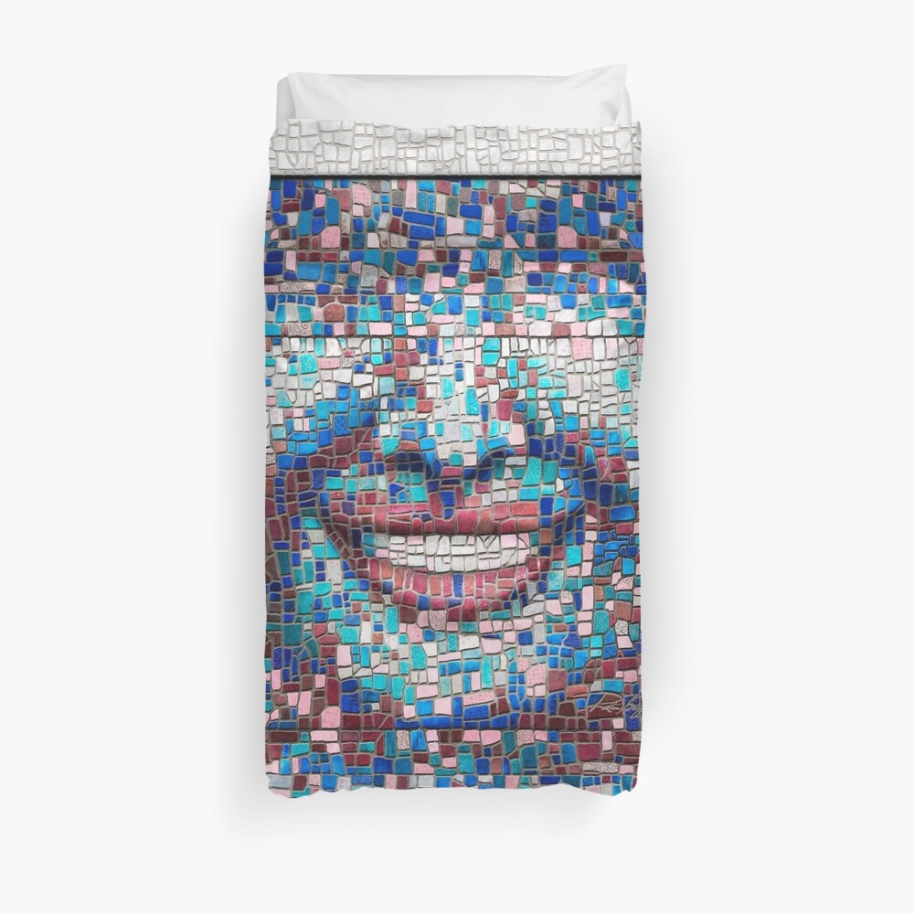 “Broken” (mosaic tile, painted) - “Smile” Fine Art series Duvet Cover