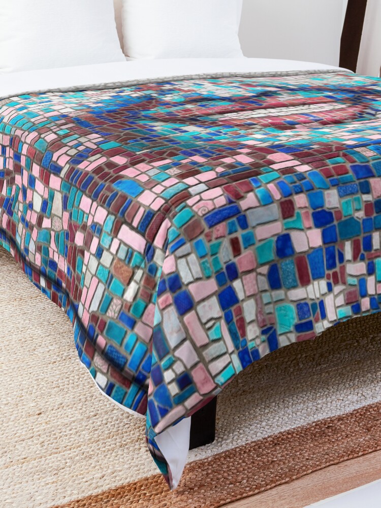 Alternate view of “Broken” (mosaic tile, painted) - “Smile” Fine Art series Comforter