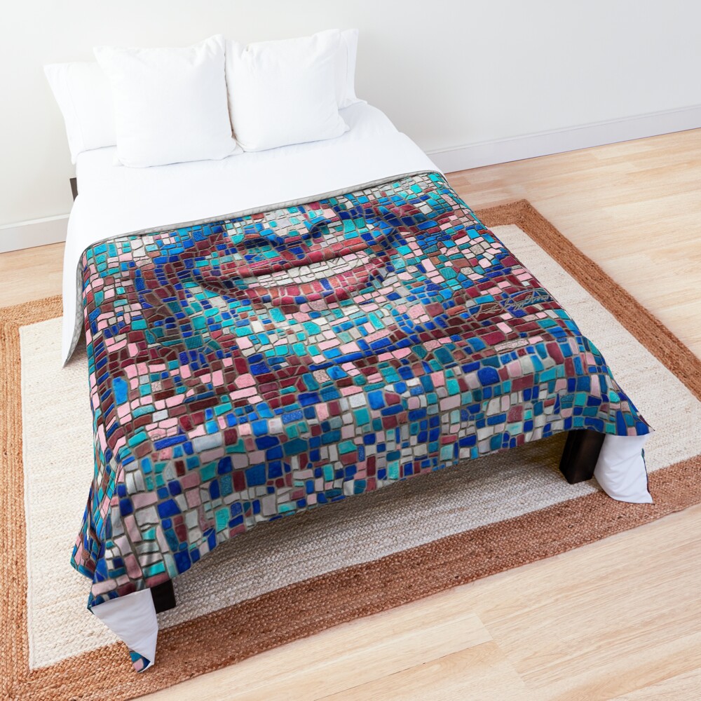 “Broken” (mosaic tile, painted) - “Smile” Fine Art series Comforter