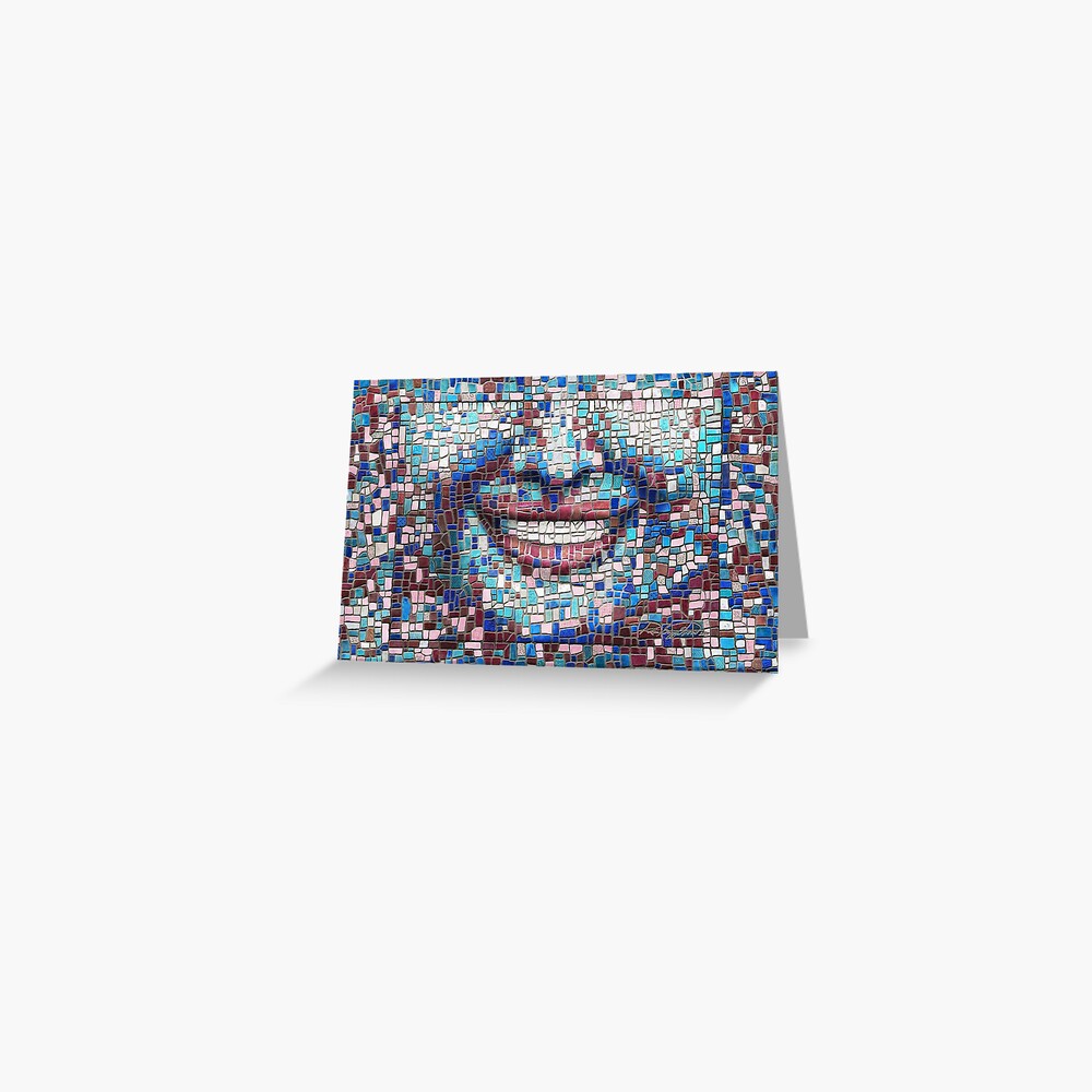 “Broken” (mosaic tile, painted) - “Smile” Fine Art series Greeting Card