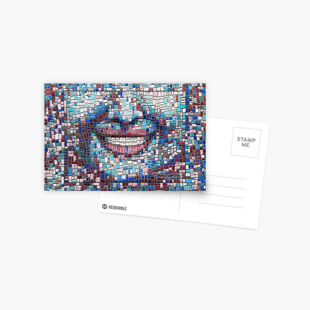 “Broken” (mosaic tile, painted) - “Smile” Fine Art series Postcard