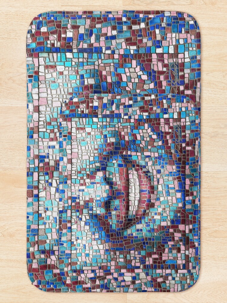 Alternate view of “Broken” (mosaic tile, painted) - “Smile” Fine Art series Bath Mat