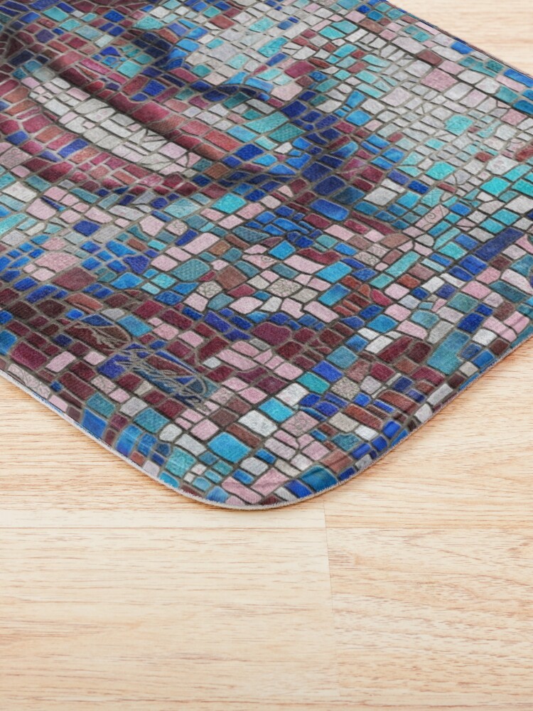 Alternate view of “Broken” (mosaic tile, painted) - “Smile” Fine Art series Bath Mat