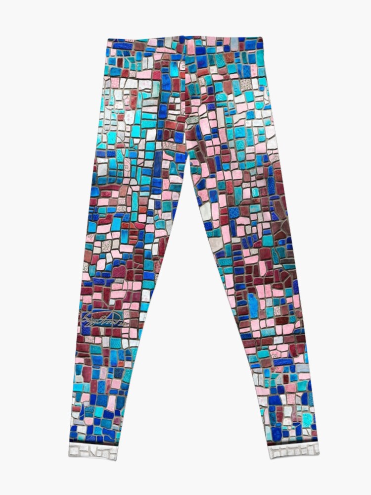 Alternate view of “Broken” (mosaic tile, painted) - “Smile” Fine Art series Leggings