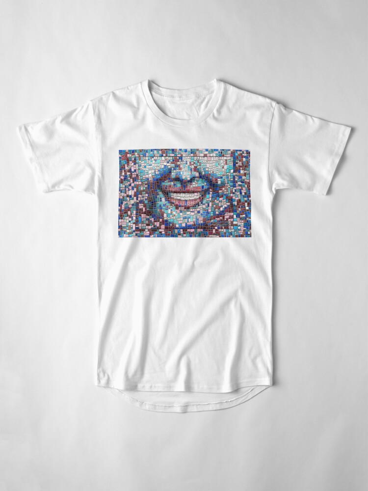 Alternate view of “Broken” (mosaic tile, painted) - “Smile” Fine Art series Long T-Shirt
