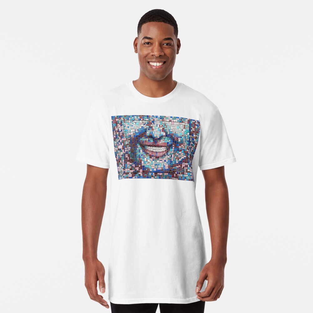 “Broken” (mosaic tile, painted) - “Smile” Fine Art series Long T-Shirt