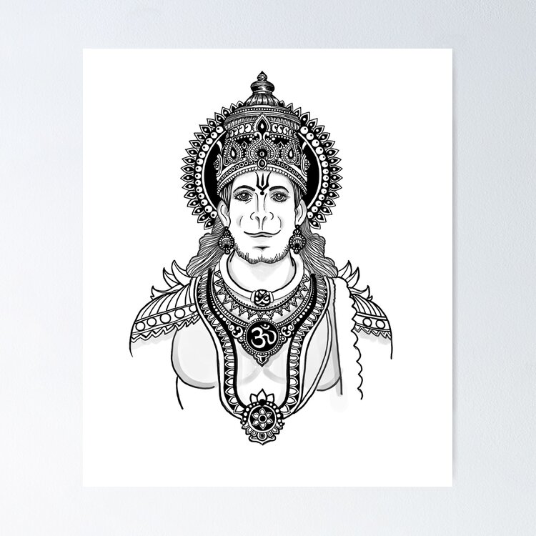 Premium Vector | Sketch hand drawn single line art coloring page line  drawing lord hanuman day