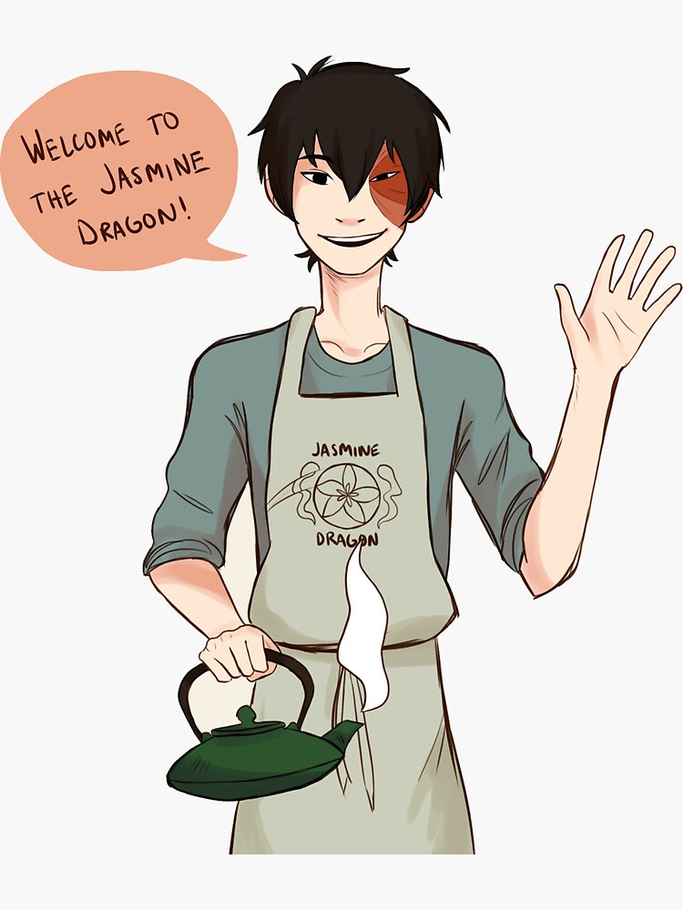 "Zuko Working at Jasmine Dragon" Sticker for Sale by letayl3 Redbubble