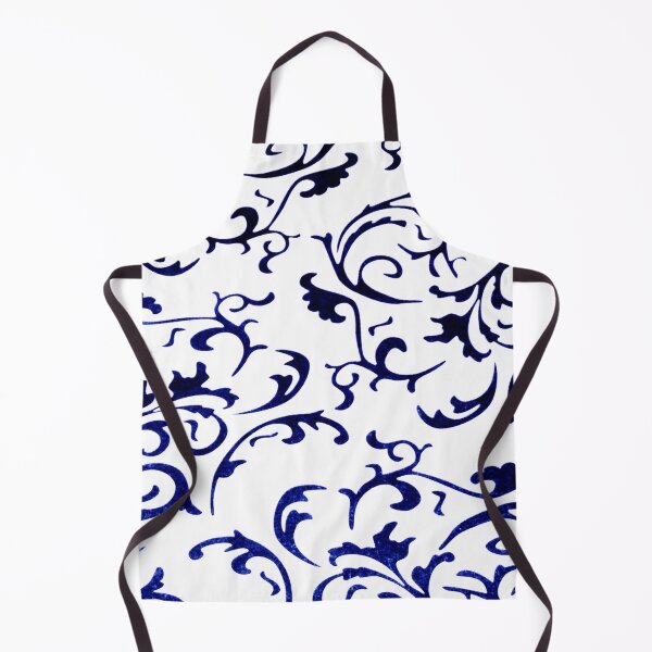 Item preview, ARABIATA 7 blue white patterns Morocco Essaouira flowers leaves gothic design arabesques volutes decor designed and sold by dragonemma.