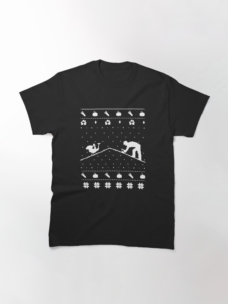 Alternate view of Thanksgiving Tradesman Repairman Contractor Pixel Home. Classic T-Shirt