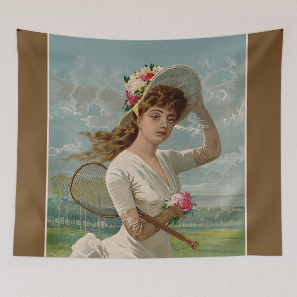 Item preview, Vintage Victorian tennis girl designed and sold by aapshop.