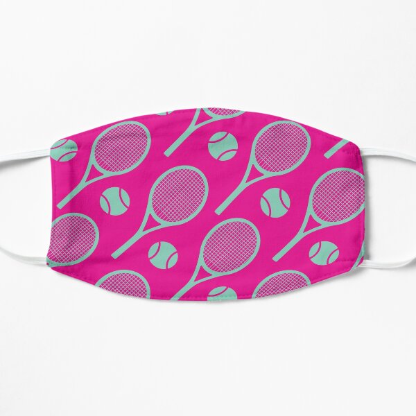 Tennis sweet pink and minty pattern Flat Mask