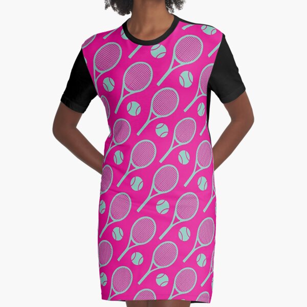 Tennis sweet pink and minty pattern Graphic T-Shirt Dress