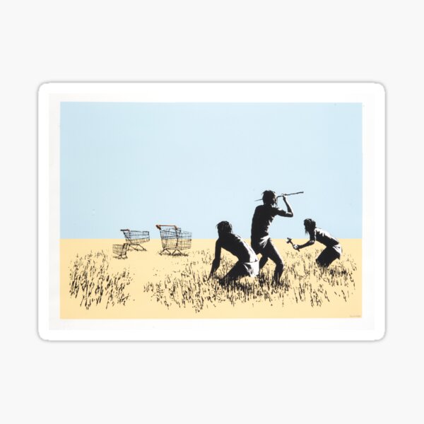 Aperçu de l'œuvre Les chasseurs de chariots de Banksy créée et vendue par WE-ARE-BANKSY.
