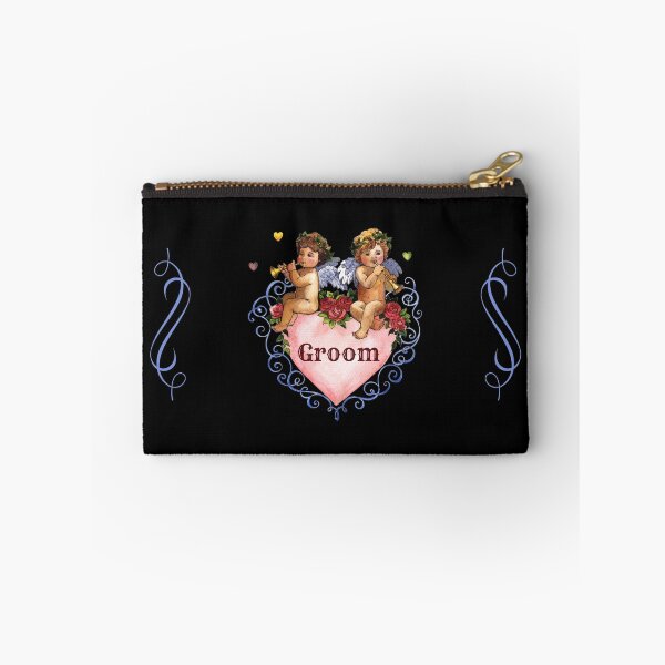 Item preview, Wedding party gift groom angels cherubs heart black designed and sold by GrammarDance.