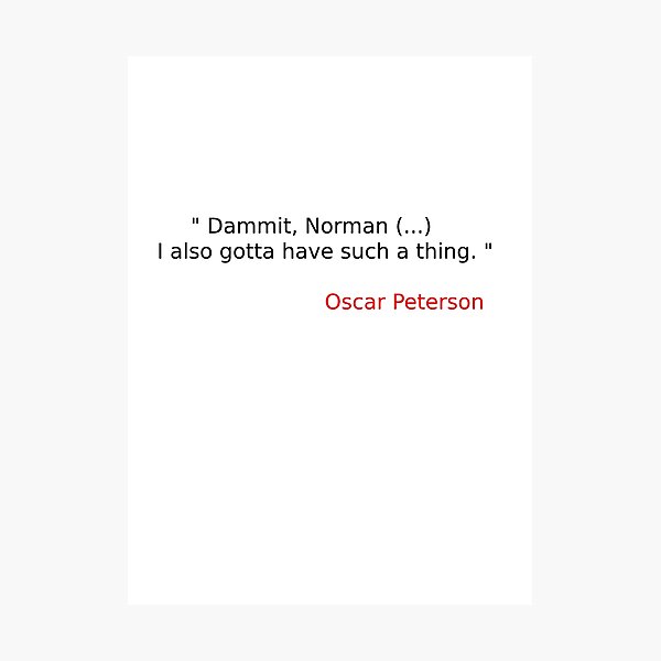 Oscar Peterson t-shirt after a concert in Vienna Photographic Print