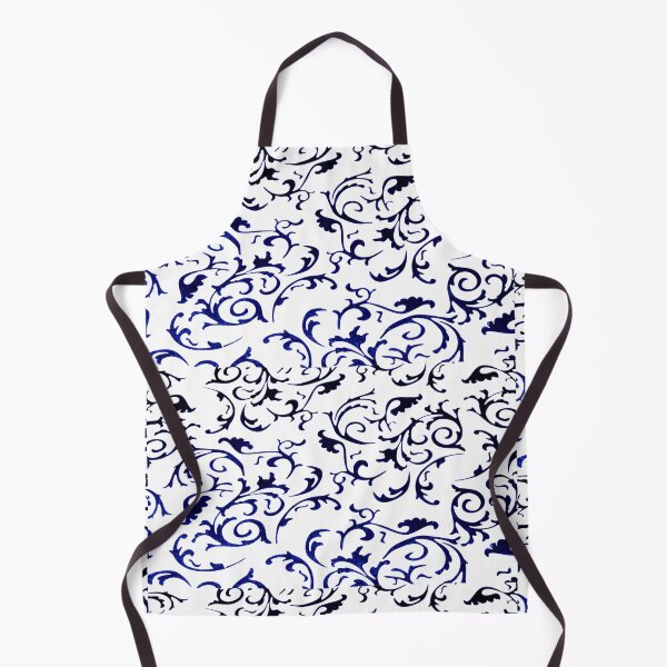 Item preview, ARABIATA 7 bis patterns blue black white Morocco Essaouira flowers leaves gothic design arabesques scrolls decor designed and sold by dragonemma.