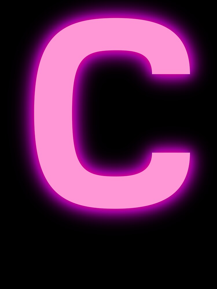 Letter C Pink Neon Lights | Kids T-Shirt