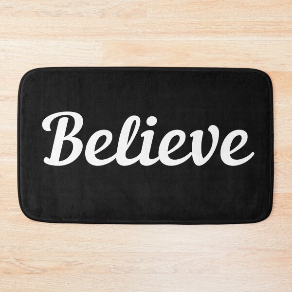 Item preview, Believe. Text only design. White text. Script font. designed and sold by JellyBeenzz.