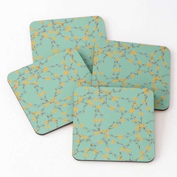 Item preview,  green  floral pattern  designed and sold by yellowpinko.