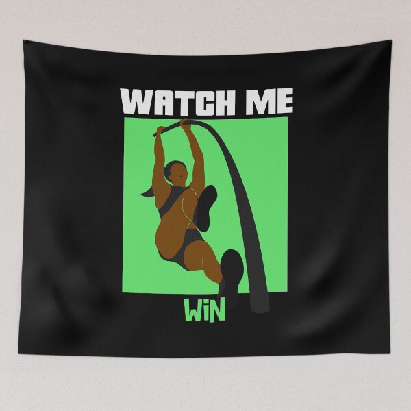 Item preview, Watch Me Win Brown Skin Black Girl Magic Pole Vault High Jump Athlete Athletics Sports Afro Woman Kwanzaa Gift Design designed and sold by CreatedbyJR.