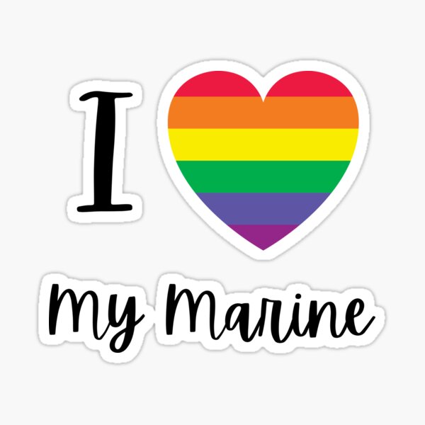 LGBTQ I Love My Marine Sticker