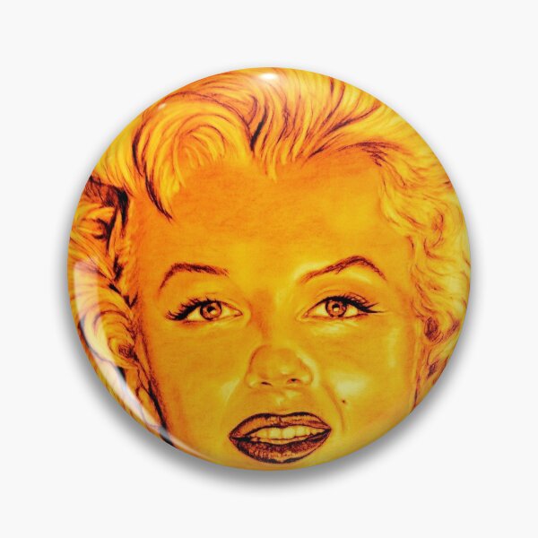 Item preview, Marilyn portrait drawing golden orange designed and sold by GittaG74.
