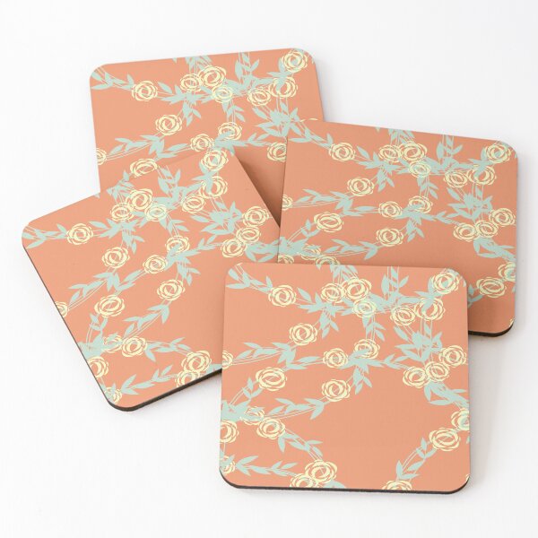 Item preview, orange  floral pattern  designed and sold by yellowpinko.