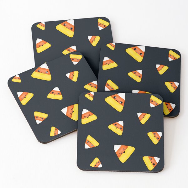 Item preview, Cute Candy Corn Halloween pattern- black background designed and sold by Arthemeral.