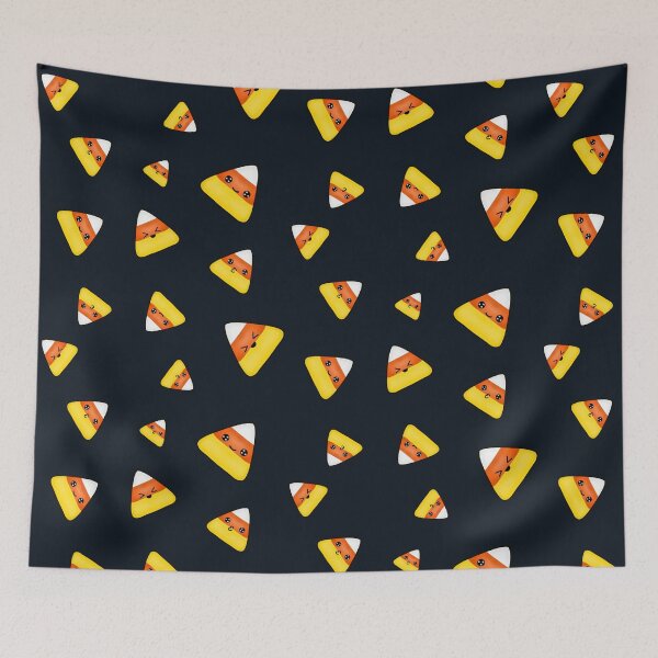Item preview, Cute Candy Corn Halloween pattern- black background designed and sold by Arthemeral.