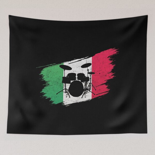 Item preview, Italian Flag With Drums For Drummers designed and sold by playloud.