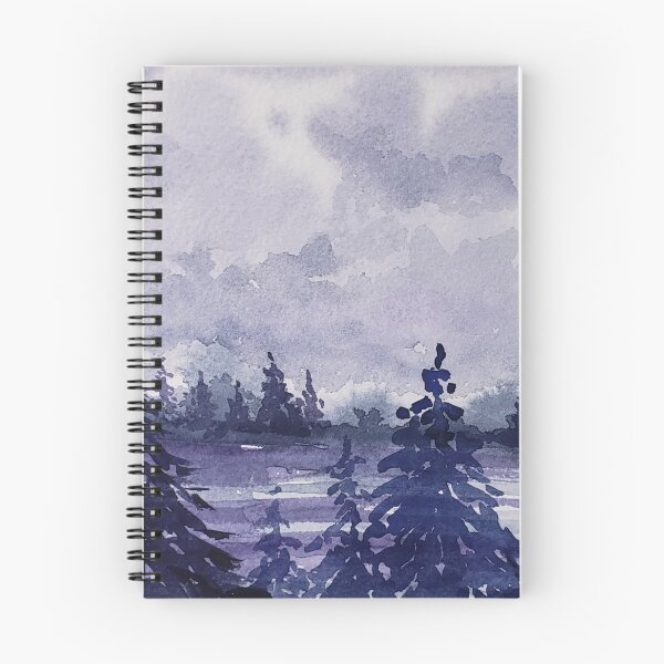 Item preview, Good Night Pine Trees watercolor painting designed and sold by Robin Liner.