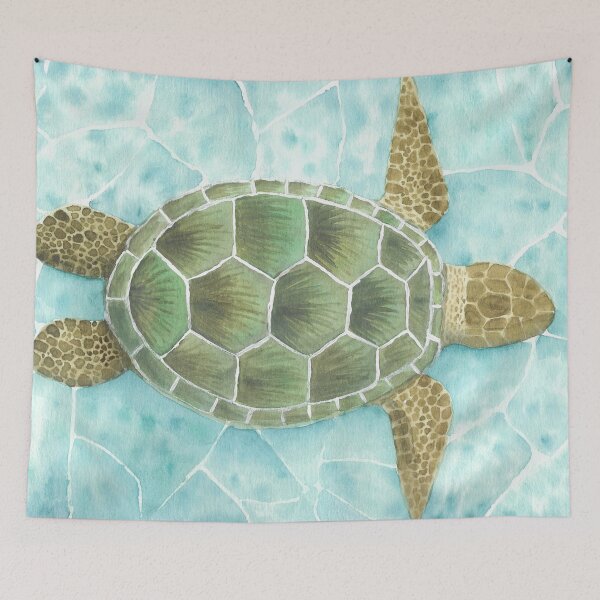 Item preview, Watercolor Art - Sea Turtle Horizontal designed and sold by lucyideas.