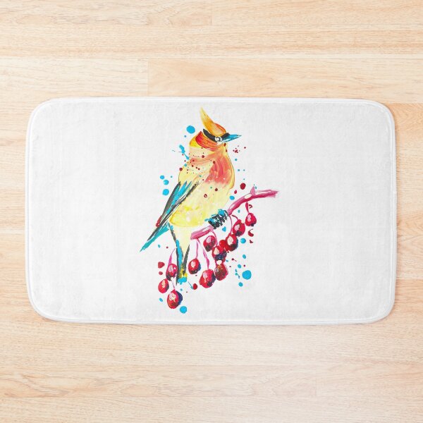 Item preview, Waxwing on a branch with acrylic berries designed and sold by LiliyaSavelieva.