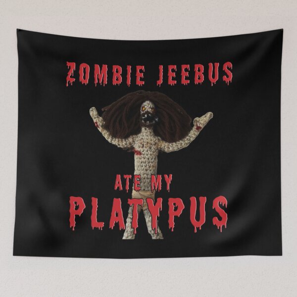 Item preview, Zombie Jeebus Ate My Platypus | Funny Platypus Platypi Horror Jesus Creepy Zombie Lover Halloween Agnostic Atheist Secular Humor Idea designed and sold by triciakitty.