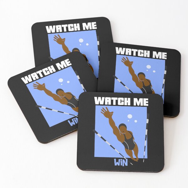 Item preview, Watch Me Win Brown Skin Black Girl Magic Swim Swimmer Dive Athlete Athletics Sports Afro Woman Kwanzaa Gift Design designed and sold by CreatedbyJR.
