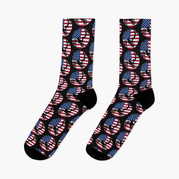 Item preview, Motocross Enduro - Dirt Bike Off Road Biker Vintage with American Flag designed and sold by CoolSilhouettes.