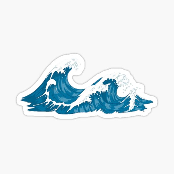 Download Waves Graphic Stickers Redbubble PSD Mockup Templates