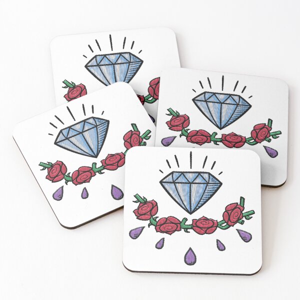 Item preview, Embroidered Diamond with roses and tear drops design. designed and sold by AznavourByKarin.