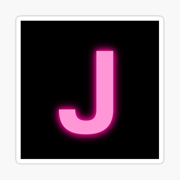 "Letter J Pink Neon Lights" Sticker for Sale by m95sim Redbubble