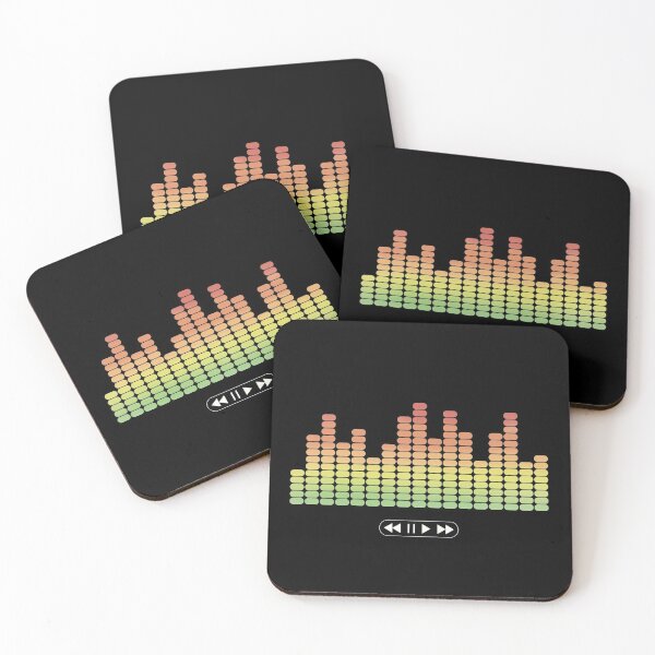 Item preview, Music player buttons and bar equalizer. Colored audio spectrum. designed and sold by holdmypixels.