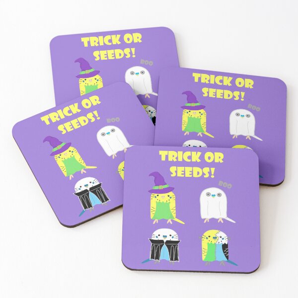 Item preview, Trick or Seeds, Halloween Budgies Trick or Treat designed and sold by Koalaslifestyle.