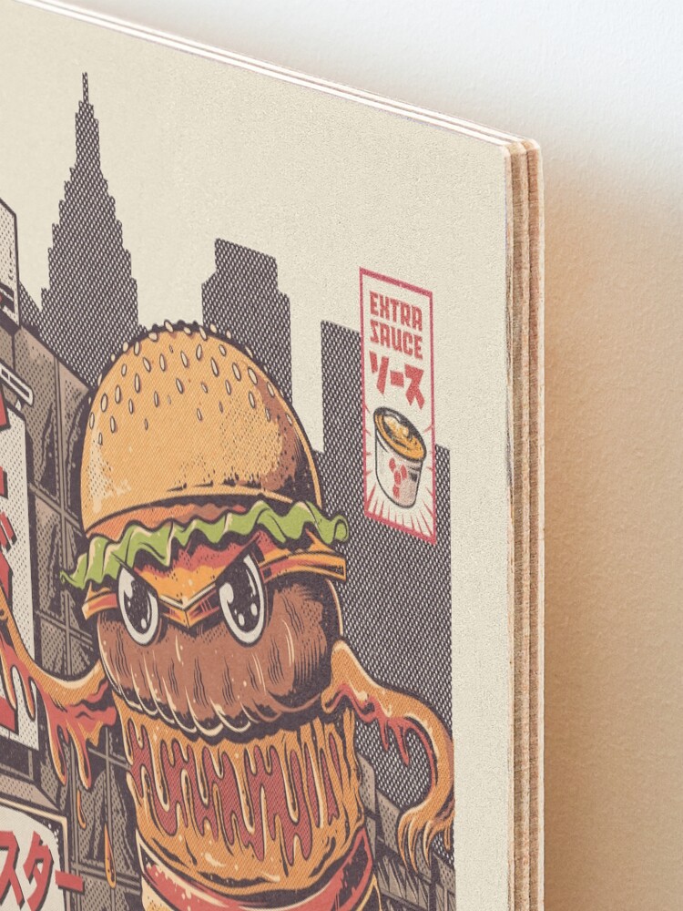 Alternate view of BurgerZilla Mounted Print