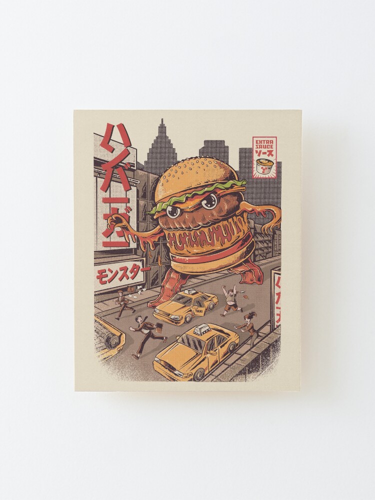 Alternate view of BurgerZilla Mounted Print