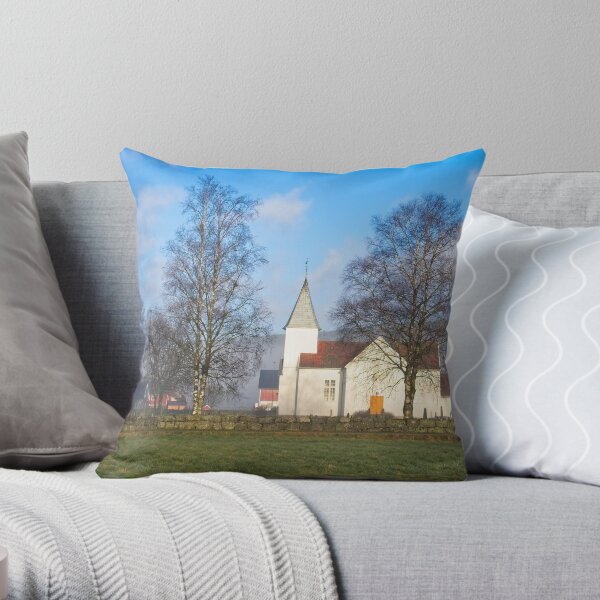 The Church in Marnardal Throw Pillow