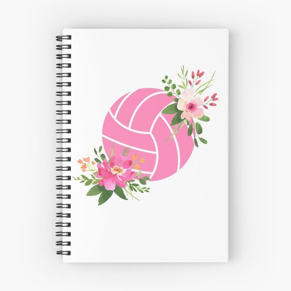 Item preview, Pretty Pink Floral Volleyball  designed and sold by jpjournals.
