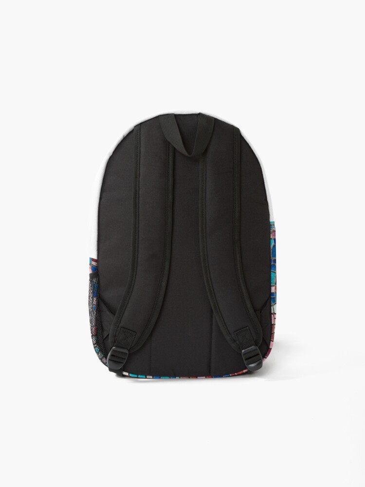 Alternate view of “Broken” (mosaic tile, painted) - “Smile” Fine Art series Backpack