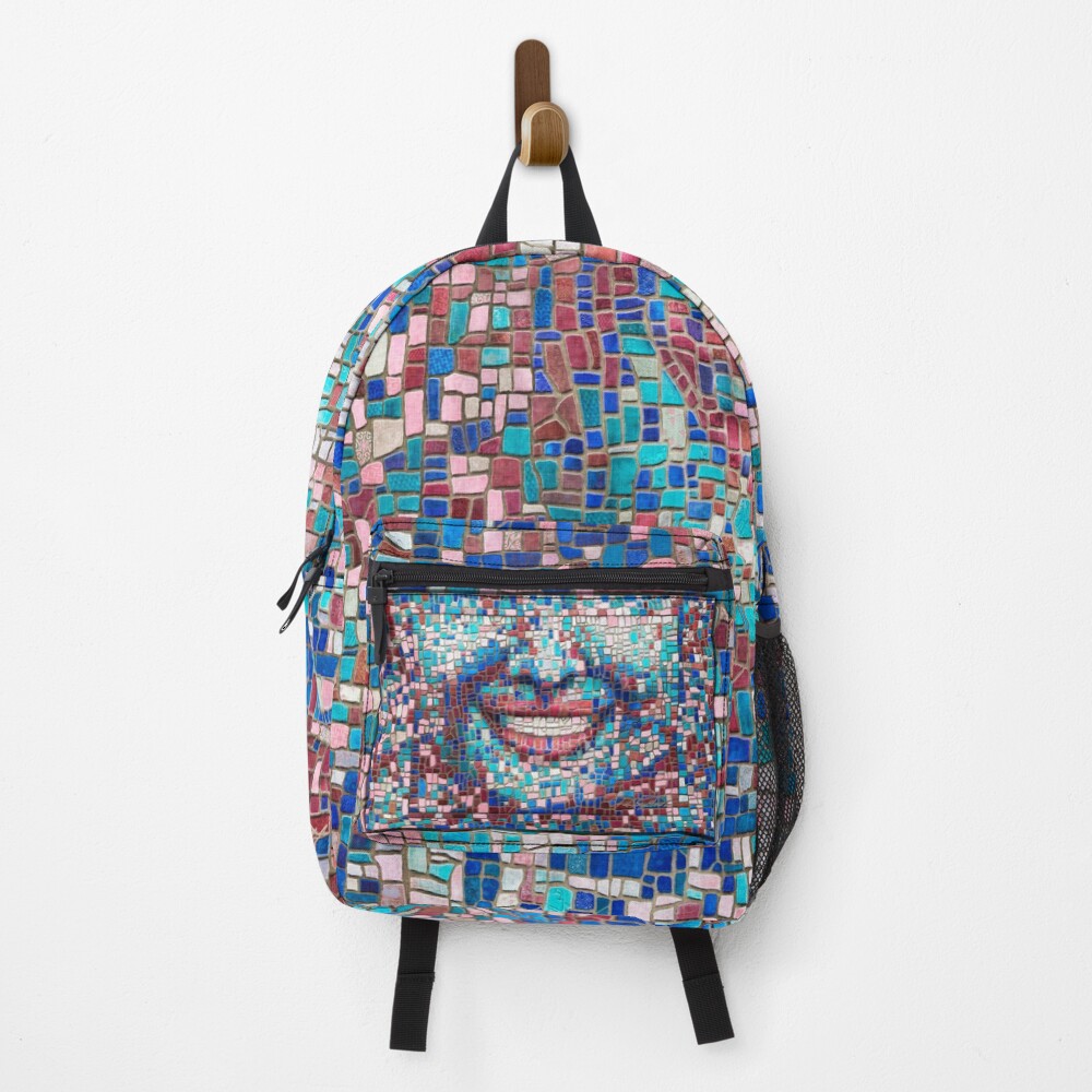 “Broken” (mosaic tile, painted) - “Smile” Fine Art series Backpack