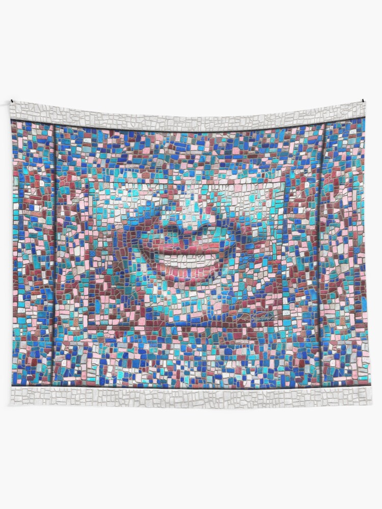 Alternate view of “Broken” (mosaic tile, painted) - “Smile” Fine Art series Tapestry