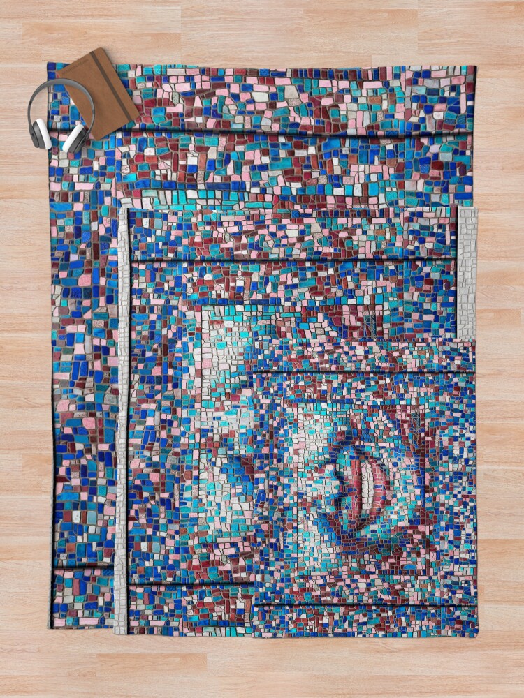 Alternate view of “Broken” (mosaic tile, painted) - “Smile” Fine Art series Throw Blanket